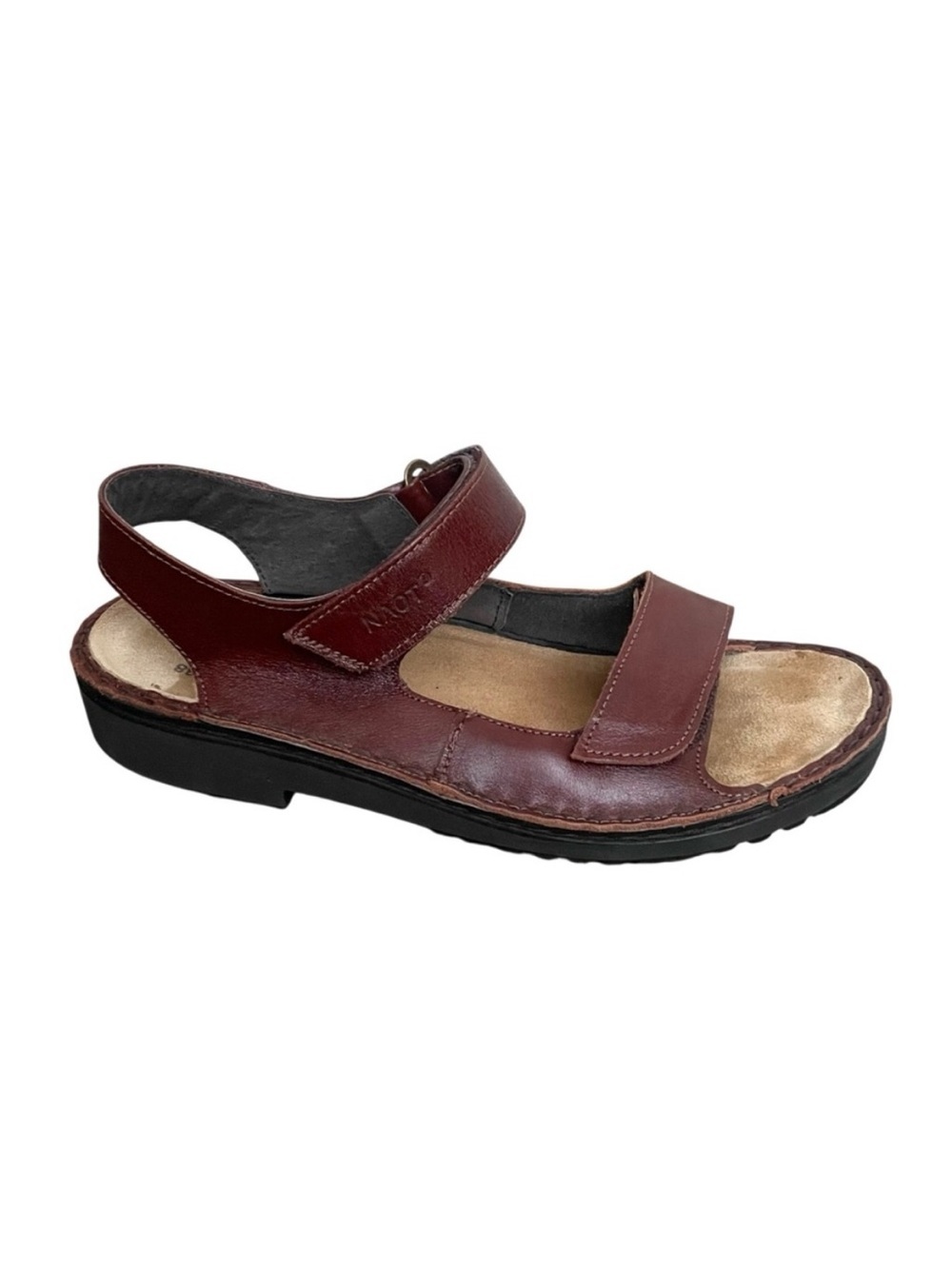 Naot Women's Burgundy Leather Adjustable Strap Sandals 38